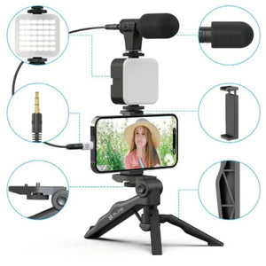 🎤📱 Kit Trípode con Micrófono – Tu estudio portátil en un solo set 🎬✨